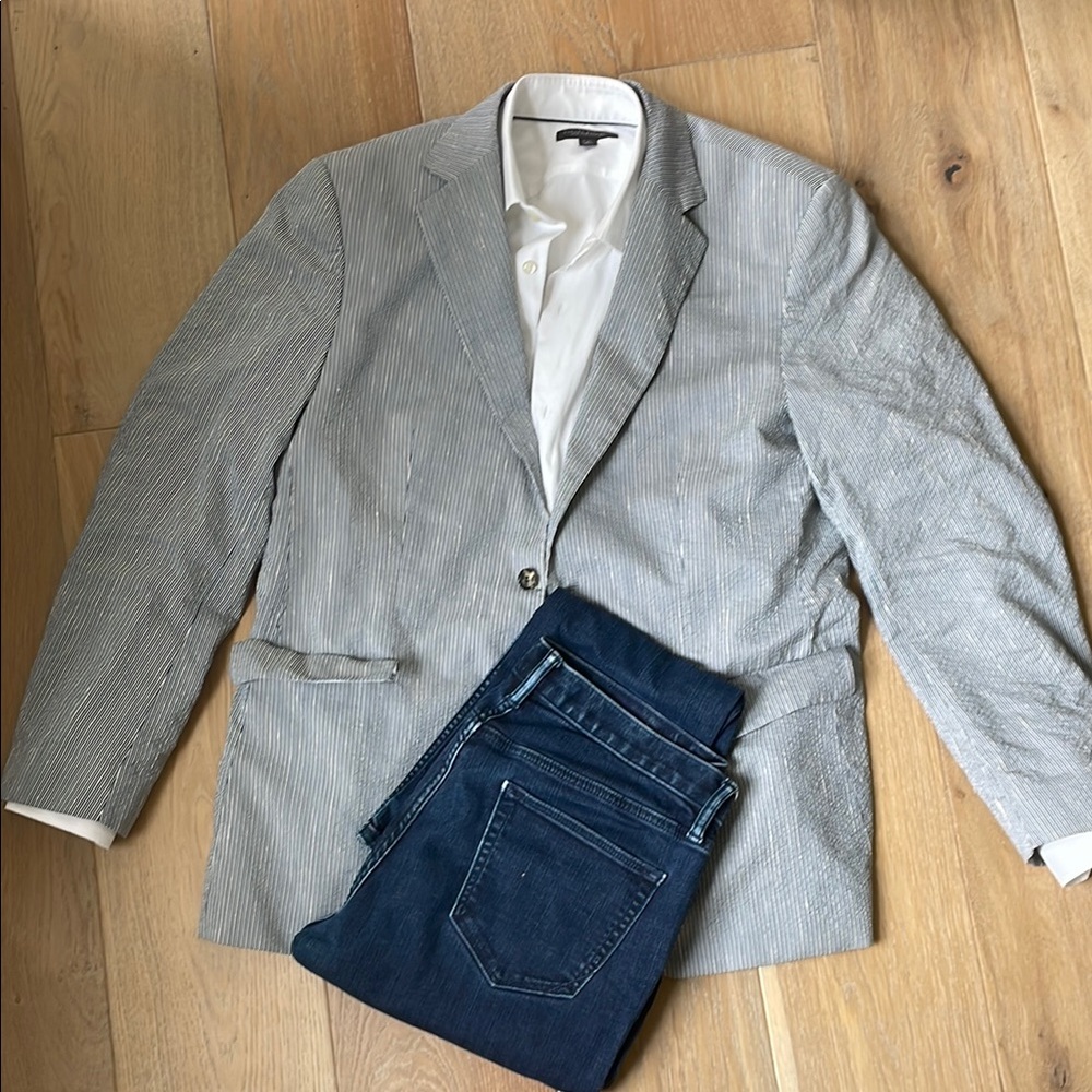 Hugo Boss Light Gray Pinstripe Blazer